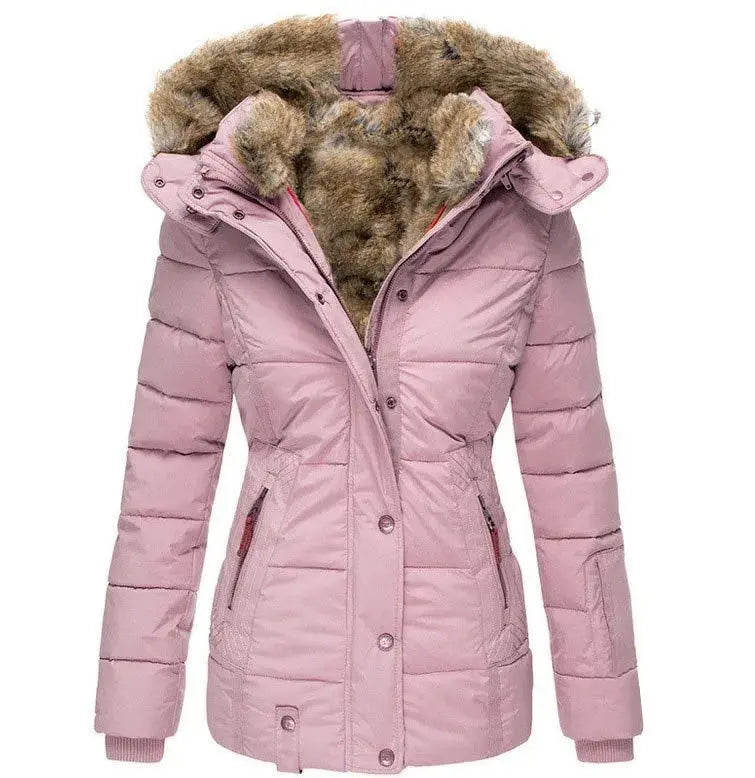Jayda – Veste d’hiver matelassée femme à capuche – Rose