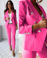 Juliette – Ensemble blazer et pantalon femme – Rose