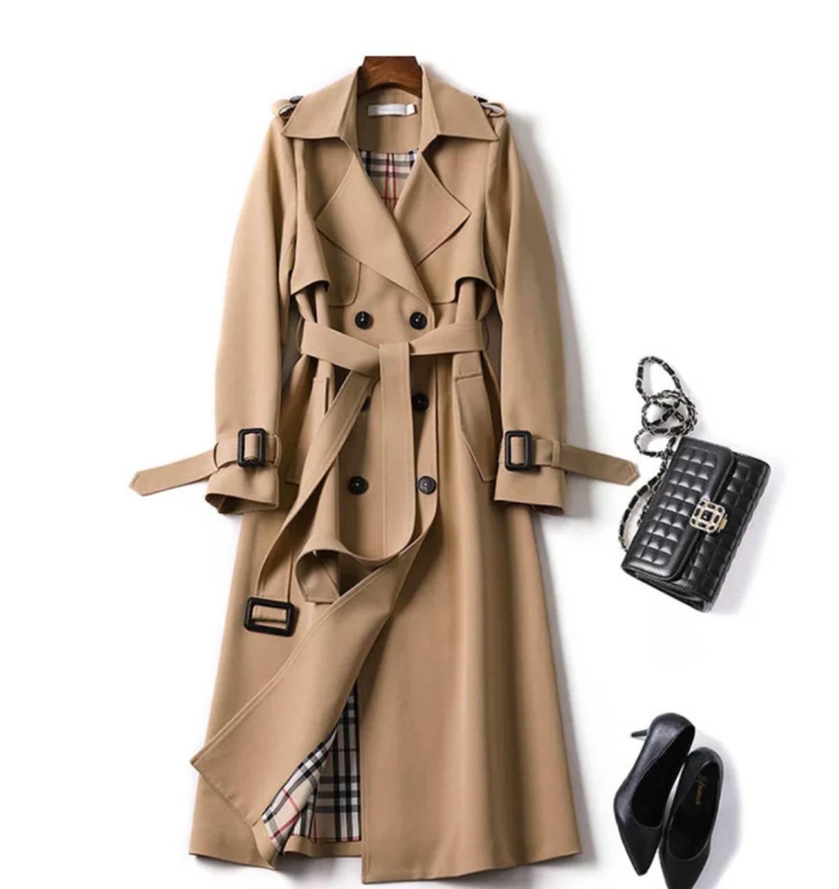 Trench-coat femme ceinturé imperméable – Manteau de mi-saison