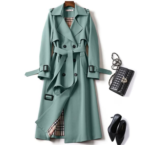 Trench-coat femme ceinturé imperméable – Manteau de mi-saison