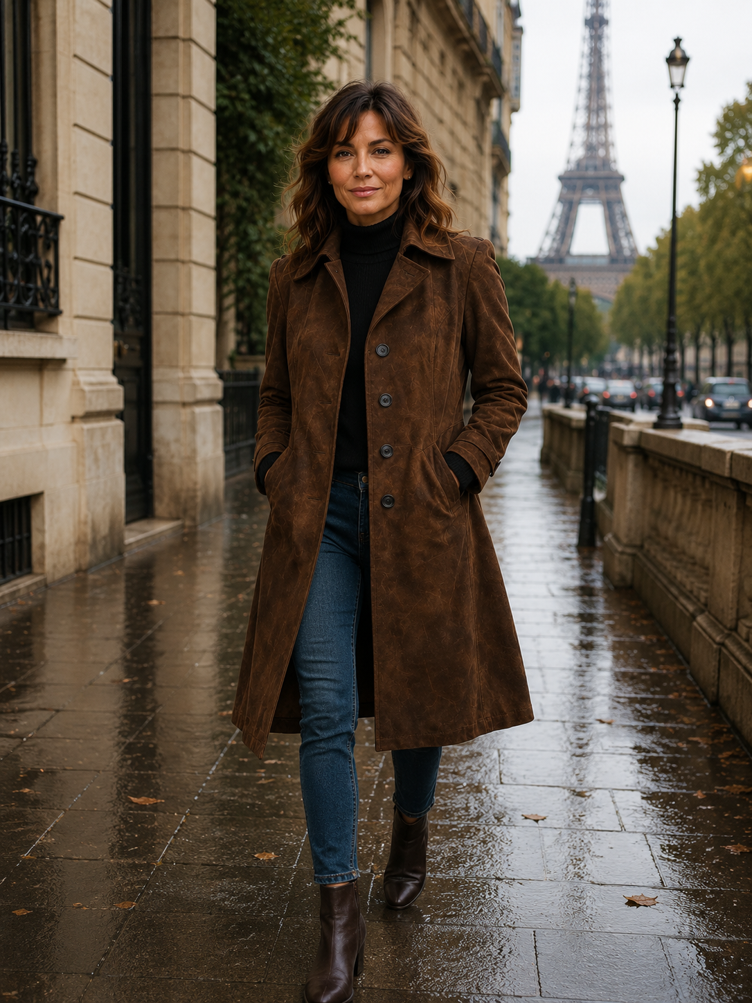 Sienna – Trench femme élégant en suède