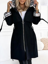 Manteau imperméable coupe-vent femme à capuche