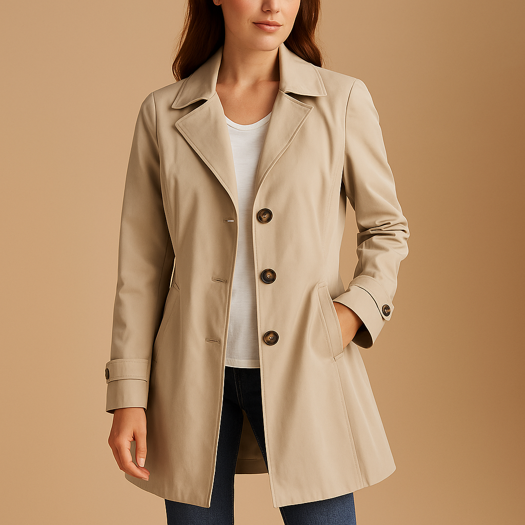 Trench femme élégant à boutonnage classique
