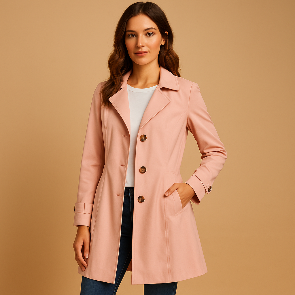 Trench femme élégant à boutonnage classique