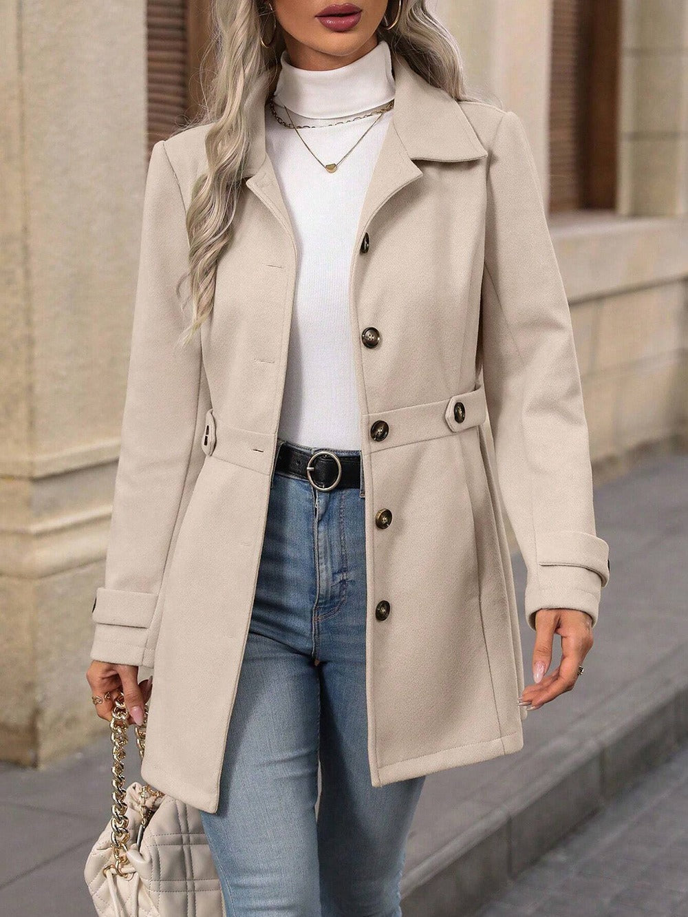 Trench femme élégant à ceinture ajustable