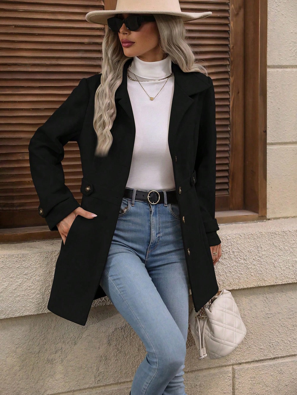 Trench femme élégant à ceinture ajustable