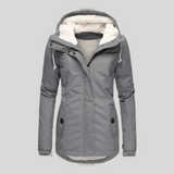 Odile – Manteau d’hiver femme à capuche – Gris