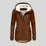 Odile – Manteau d’hiver femme à capuche – Marron