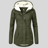 Odile – Manteau d’hiver femme à capuche – Vert kaki