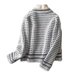 Veste cintrée femme pied-de-poule – Blanc et noir – vue de dos