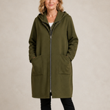 Weldrika – Manteau mi-long femme à capuche – Vert