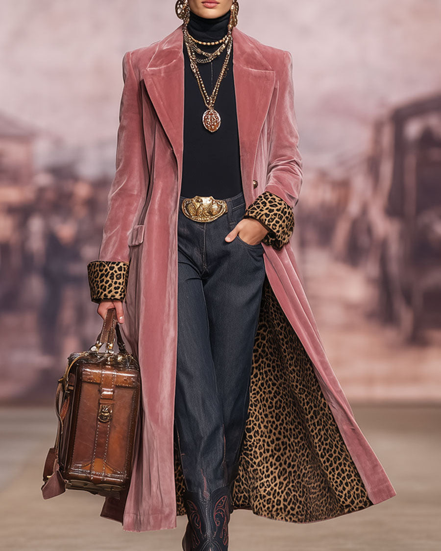 Madison – manteau long élégant rose