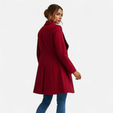 Manteau d’hiver en laine mélangée pour femme, vue de dos