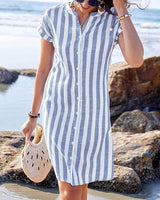Robe Chemise Rayée Élégante