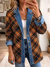 Naomi – Veste en jean vintage à imprimé en blocs