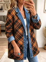Naomi – Veste en jean vintage à imprimé en blocs