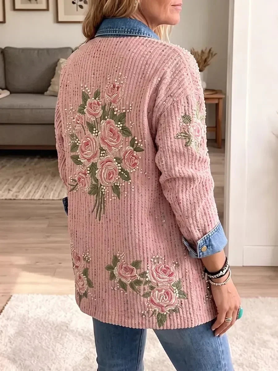 Natalie – Blazer en jean vintage à patchwork