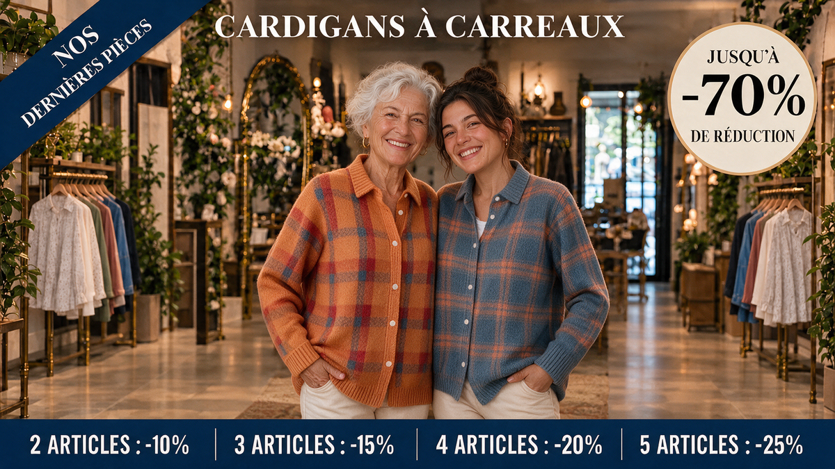 Cardigans à Carreaux