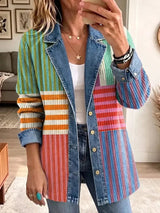 Samantha – Veste rétro à motif géométrique artistique
