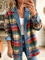 Sarah – Veste en jean vintage à patchwork