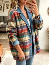 Sarah – Veste en jean vintage à patchwork