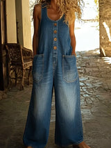 Lison | Salopette en denim coton lavé vintage