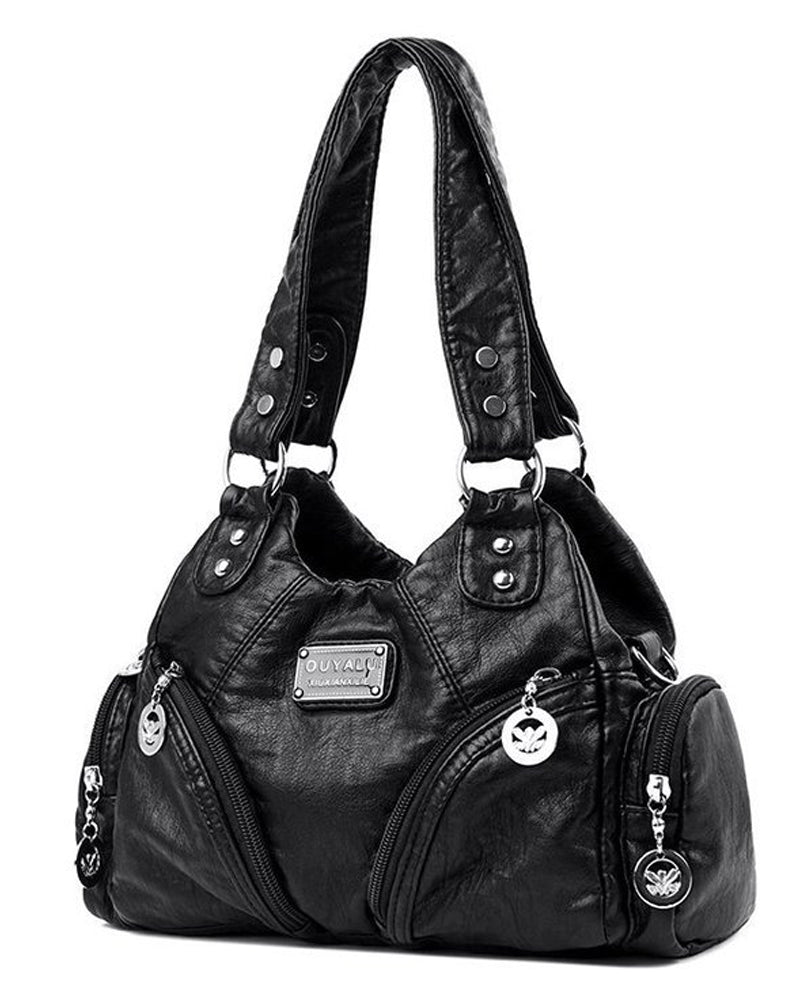Sac à main messenger en cuir souple vintage