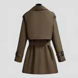 Trench mi-long à double boutonnage pour femme