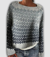 Prudence - Pull d'esprit vintage à motif nid d'abeille dégradé