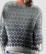 Prudence - Pull d'esprit vintage à motif nid d'abeille dégradé