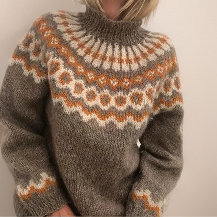 Cyprienne - Pull en laine d'esprit vintage à empiècement norvégien