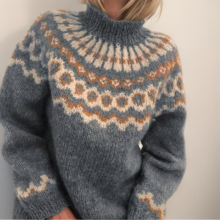 Cyprienne - Pull en laine d'esprit vintage à empiècement norvégien