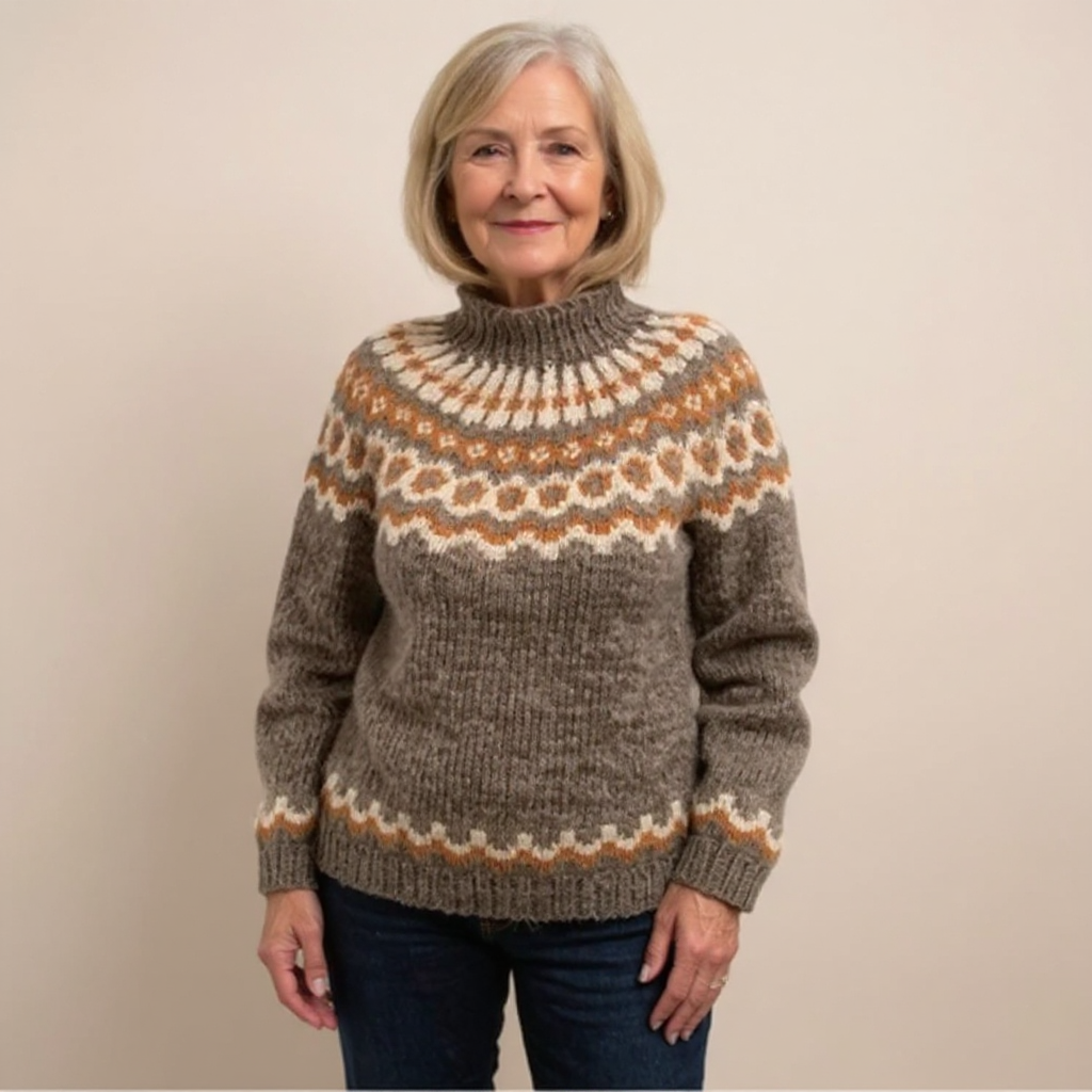 Cyprienne - Pull en laine d'esprit vintage à empiècement norvégien
