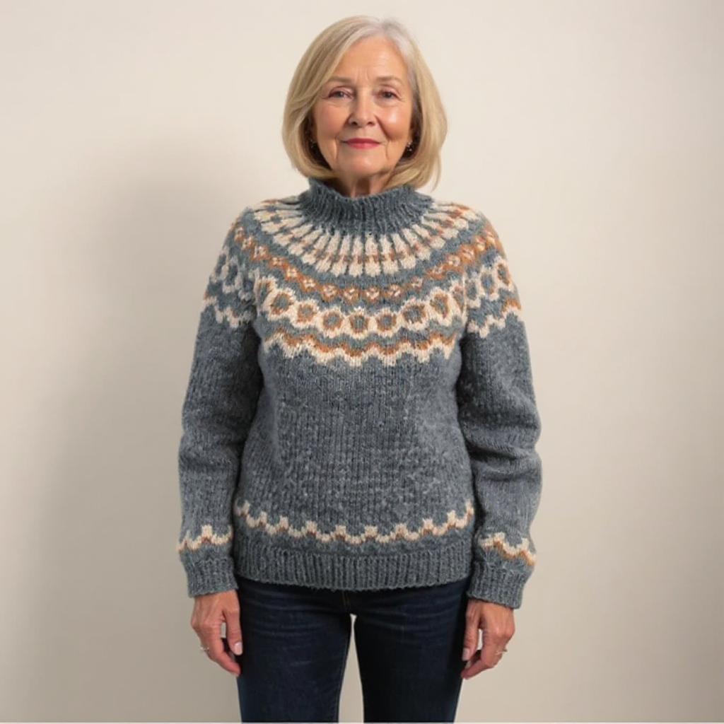 Cyprienne - Pull en laine d'esprit vintage à empiècement norvégien