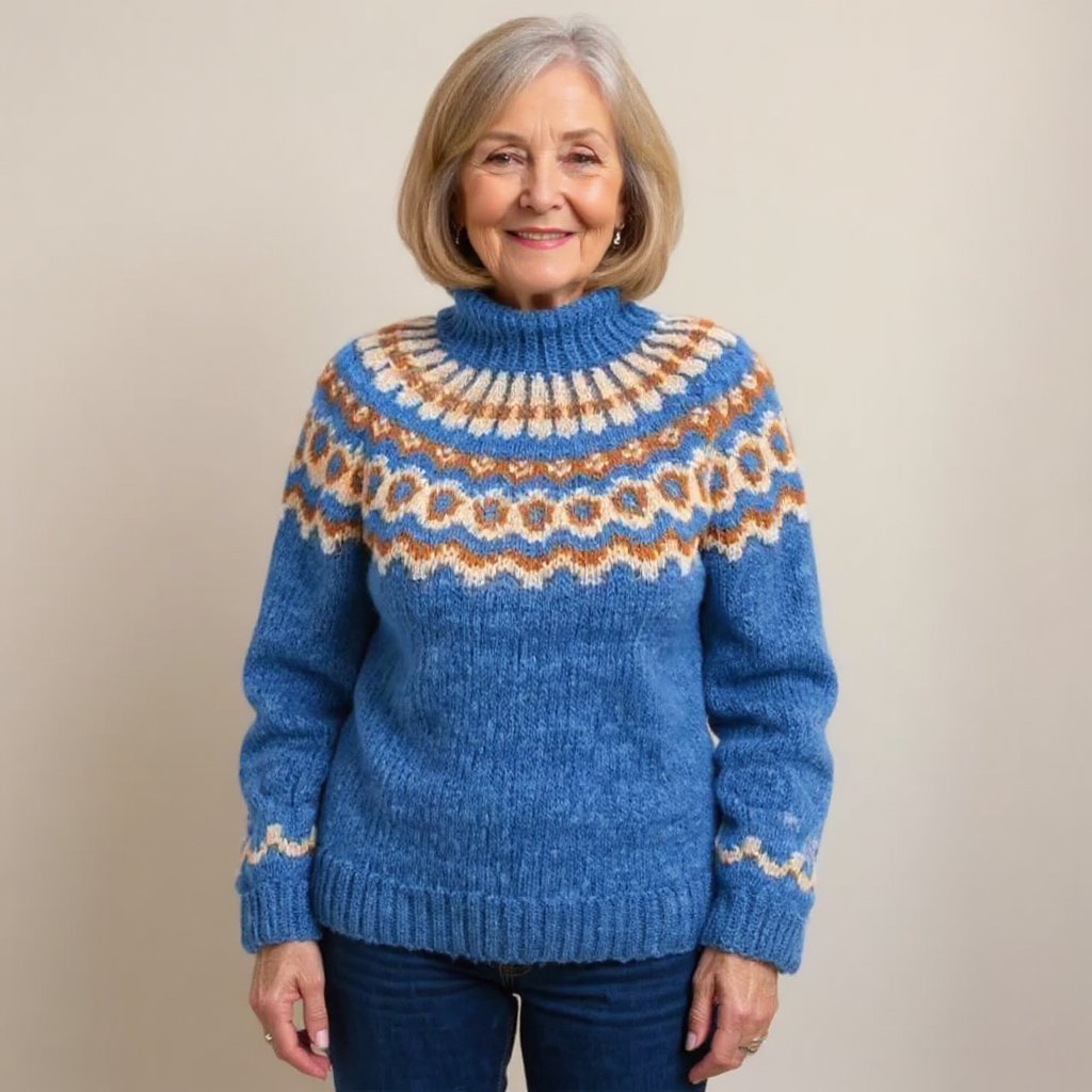 Cyprienne - Pull en laine d'esprit vintage à empiècement norvégien