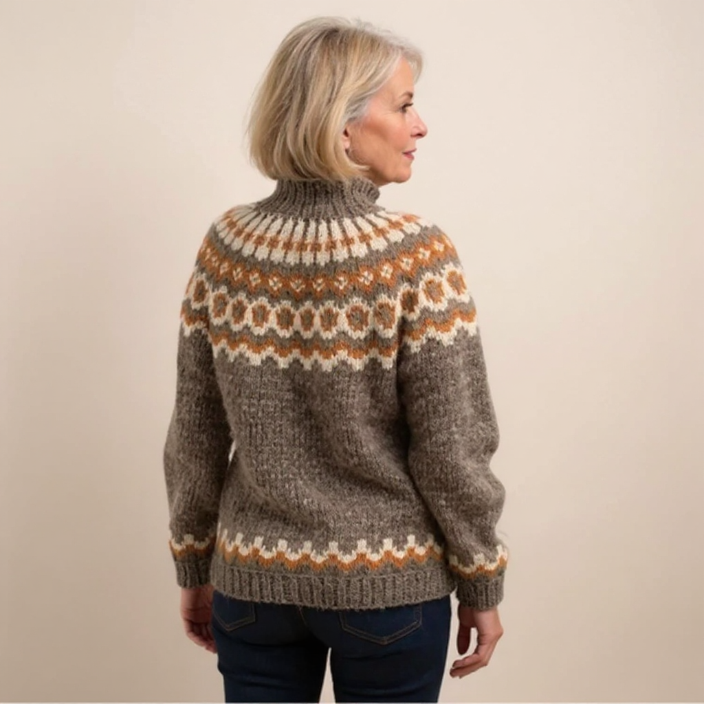 Cyprienne - Pull en laine d'esprit vintage à empiècement norvégien