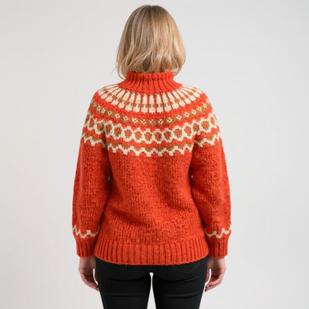 Cyprienne - Pull en laine d'esprit vintage à empiècement norvégien