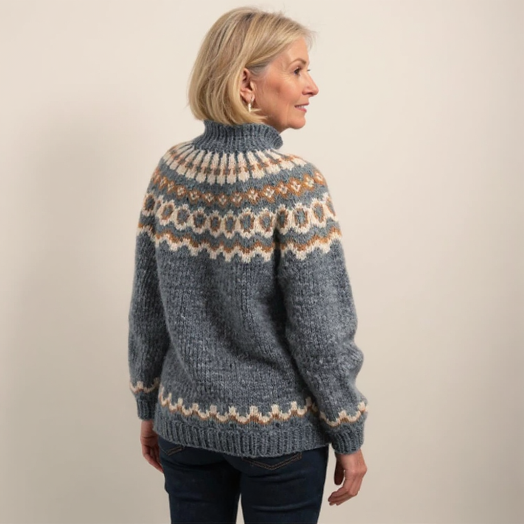 Cyprienne - Pull en laine d'esprit vintage à empiècement norvégien