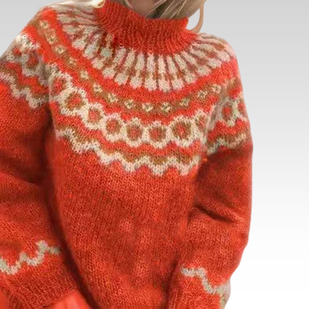 Cyprienne - Pull en laine d'esprit vintage à empiècement norvégien