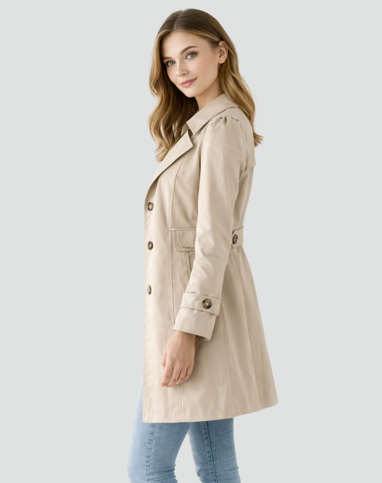 Trench femme léger et cintré à col à revers