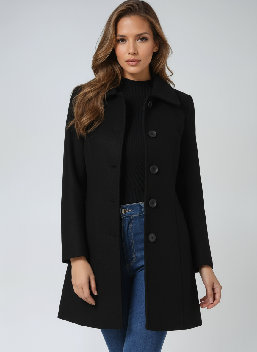 Trench d’hiver femme à simple boutonnage