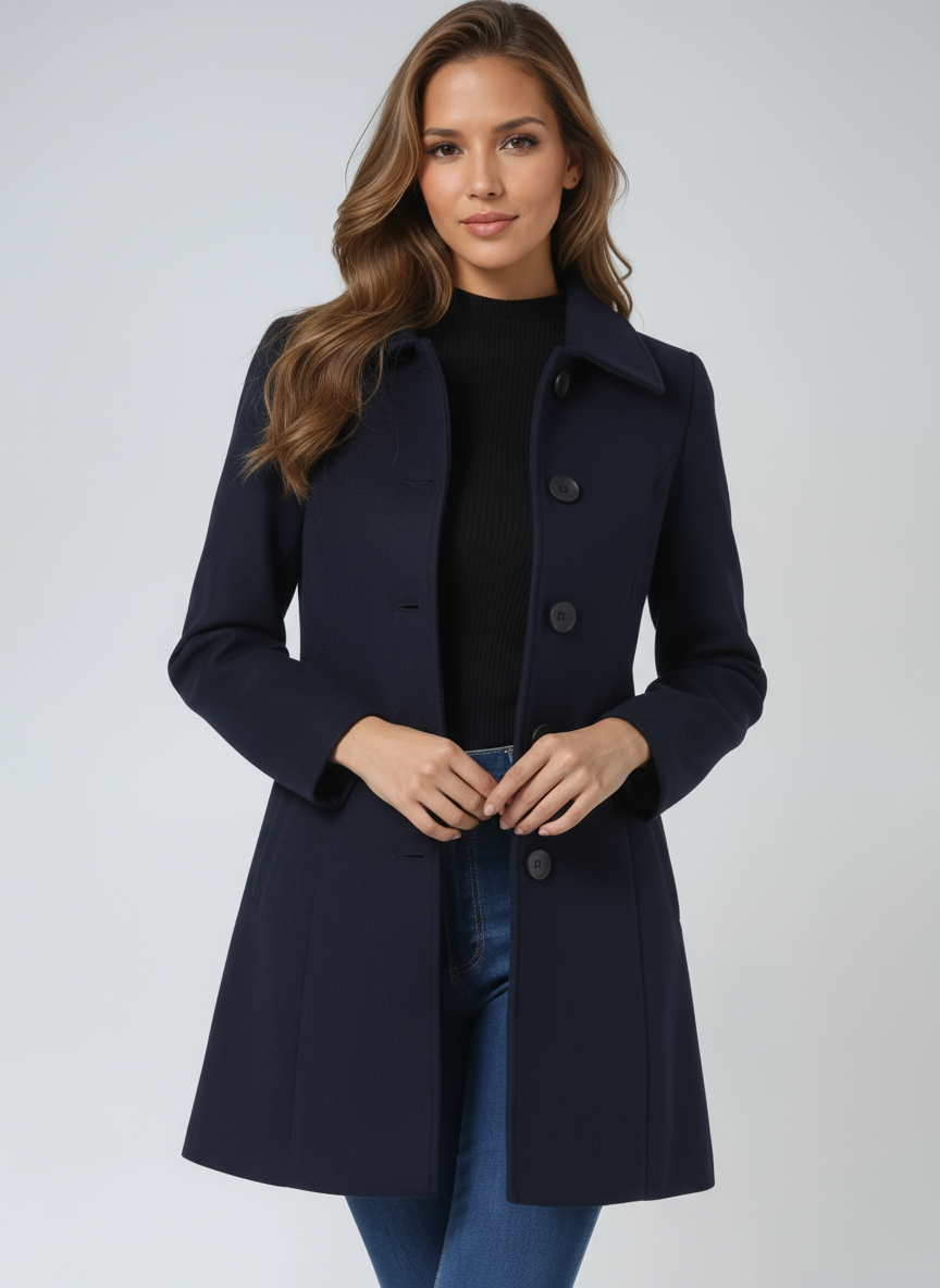 Trench d’hiver femme à simple boutonnage